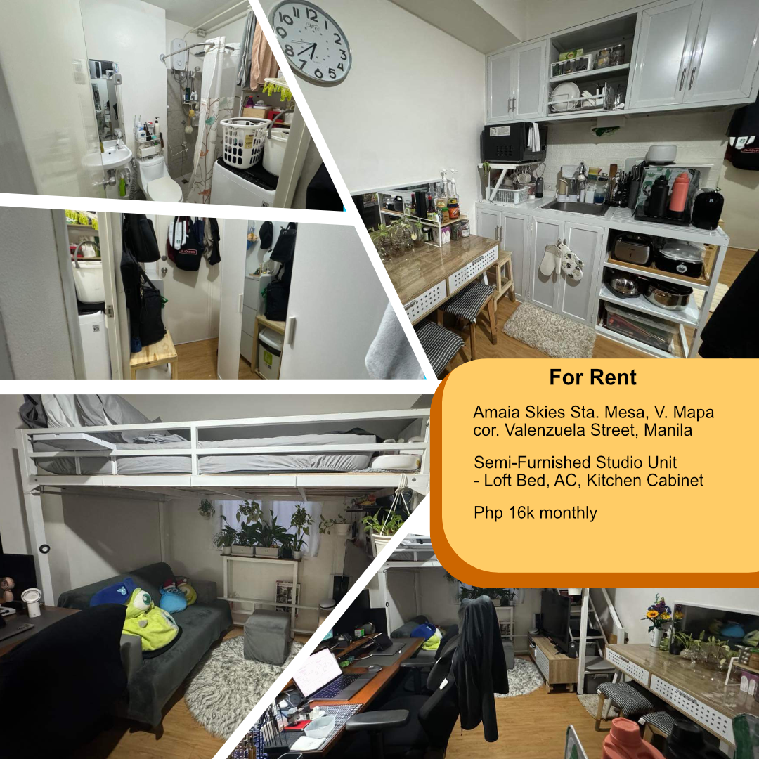 Semi Furnished Studio Condominium in Amaia Skies Sta. Mesa