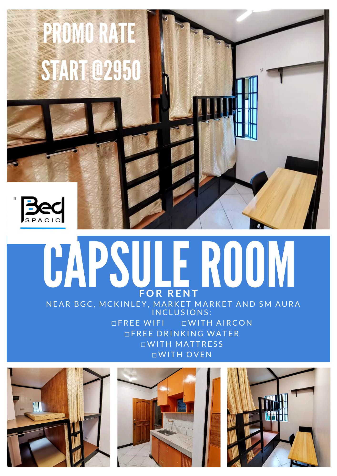 CAPSULE ROOM FOR RENT in Lirio st. Pembo Makati