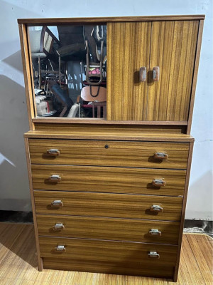 Midcentury Design chest drawer wirh cabinet