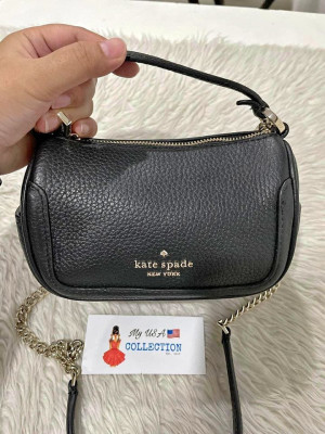 Kate Spade Micro Smoosh Pebbled Crossbody Bag in Black