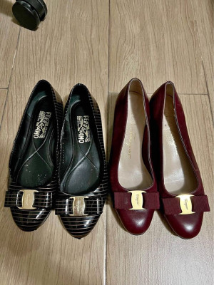 Ferragamo flats and wedge bundle