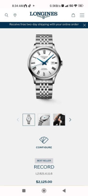 Authentic Longines Record Watch