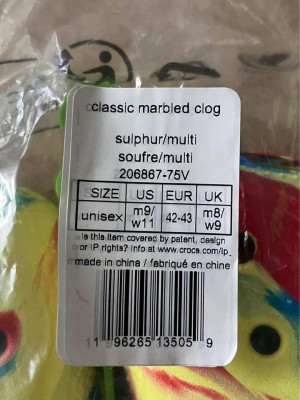 Crocs Classic Marbled Clog In Sulphur Multi 9M/11W & 6M/8W