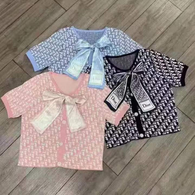 NEW ARRIVAL KOREAN DESIGN SHORTSLEEVE KNITTED BLOUSE WITH RIBBON💕