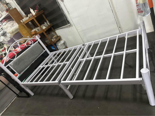 Collapsible Single Bed Frame White 36x75