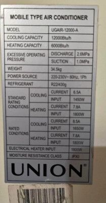 Union Portable Aircon