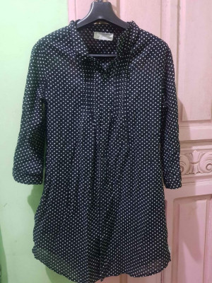 Preloved white chocolate button down dress