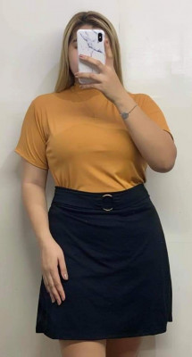 PLUS SIZE HIGH NECK KNITTED TOP