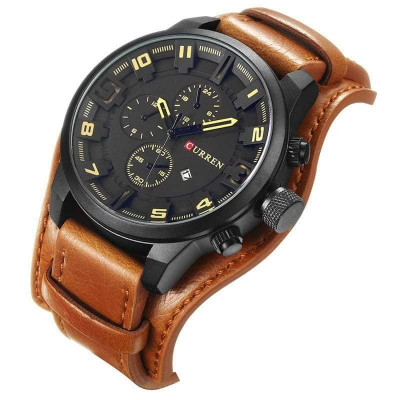 Leather waterproof watch