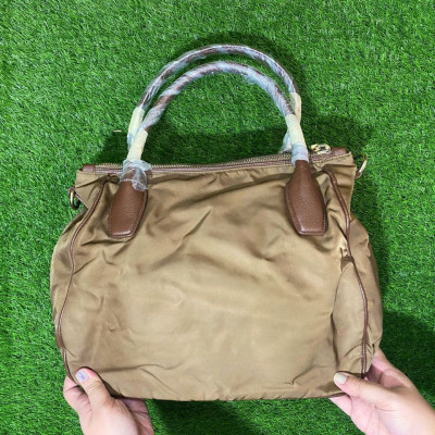 ✅100% AUTHENTIC PRADA TESSUTO Brown Nylon Hand Bag