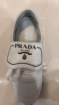 PRADA WHITE LEATHER SNICKERS