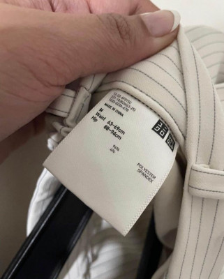 Uniqlo White Pinstripe Trouser Pants