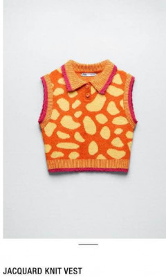 Zara jacquard knitted vest/top