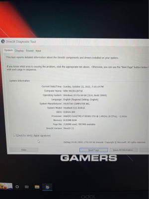 I7 8th gen 8gb ram 256gb ssd Brand new laptop With box