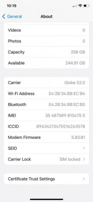 Iphone X for sale 256GB Globelocked