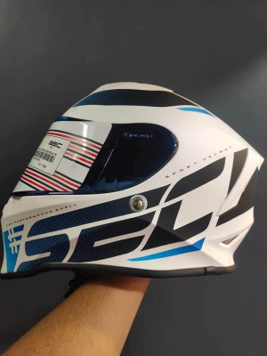 SPORTGRADE V2 MATTE WHITE FULL FACE HELMET WITH IRIDIUM LENS