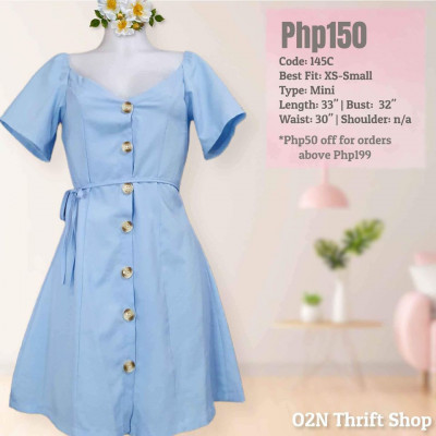 Button Down Blue Mini Dress