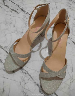 Glitter Sandals 2inch heels - Purple and Silver