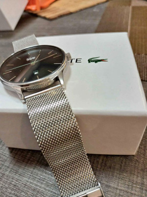 AUTHENTIC LACOSTE MENS WATCH BLACK FACE GREEN DIAL