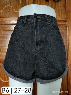 BLACK DENIM SHORTS