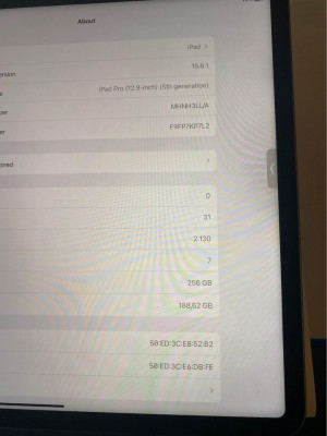 iPad Pro M1 12.9 inch 256 Gb wifi only