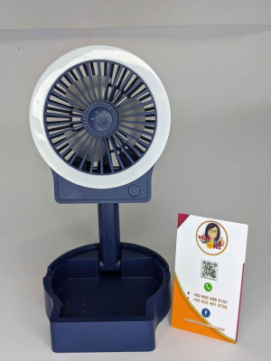 Foldable desktop fan with light