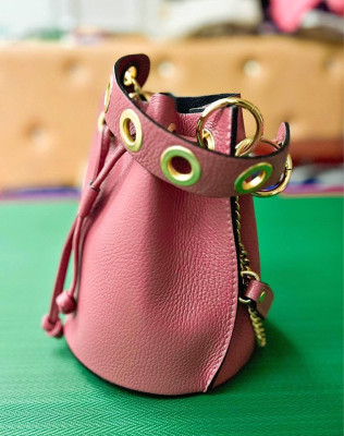 VERA PELLE Genuine Italian Leather Bag - Dark Pink