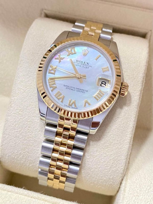 Rolex Datejust 31 Mother of Pearl Roman Dial Two Tone Yellow Gold