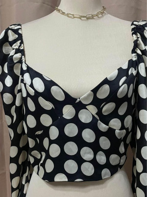 Mango Polka Dots Puff Long Sleeves (Large)
