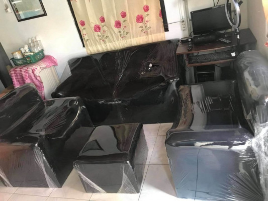 LTYPESHAPE & ARM REST SOFA SET WITH FREE 5 PILLOWS AND STOOL FOR SALE