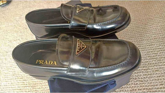 Original Prada Black Leather Shoes for men