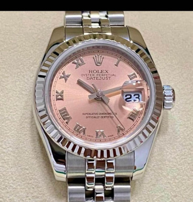 Rolex Lady Datejust Pink Salmon Roman Dial Oystersteel and White Gold