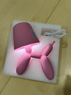 Baby Powder Pink Balloon Dog Lamp