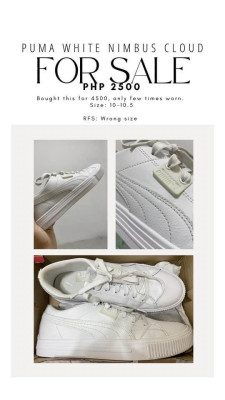 Original Puma White Nimbus Cloud White Shoes/Sneakers with Box