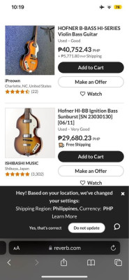 Hofner Beatle Bass HI-Series (Paul McCartney Violin Bass)