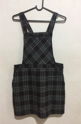 Overall Plaid Jumper Dress Skirt