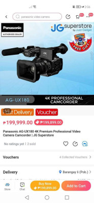 Panasonic AG UX180 4K Premium Professional Camcorder