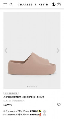 Original Charles and Keith Slip On/Slide- Size 9