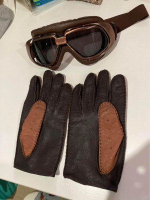 Leather Gloves + Goggles