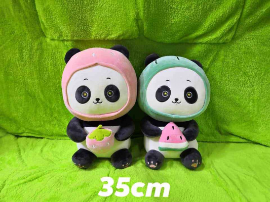 PANDA WITH FRUIT STUFFED TOYS