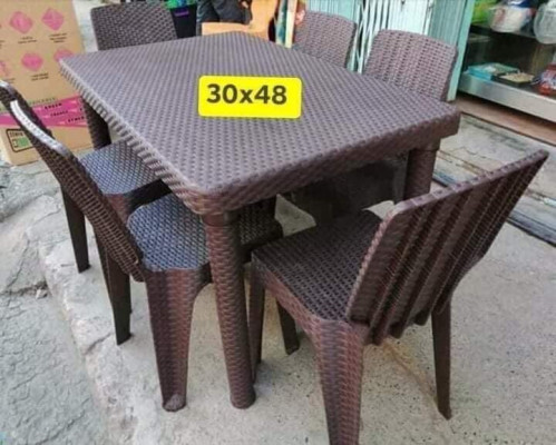 6 seaters rattan table set