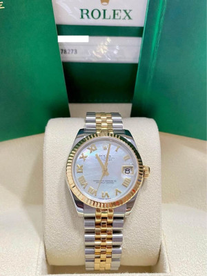Rolex Datejust 31 Mother of Pearl Roman Dial Two Tone Yellow Gold