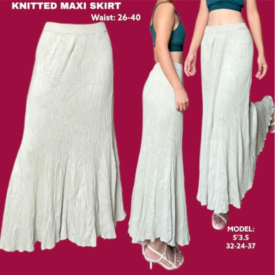 GOOD QUALITY RIBBED KNITTED MIDI SKIRT