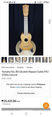 Vintage yamaha no.80 ukulele made in japan