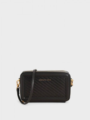 Charles & Keith Woven Zip Around Wallet