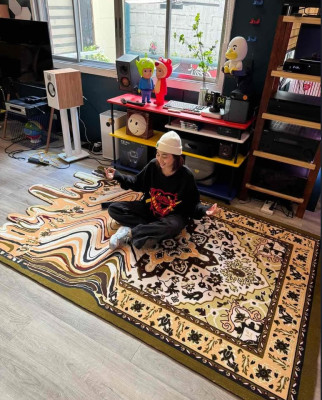 Large Super Trendy Persian Melting Rug for HIFI listening Room Mancave Home