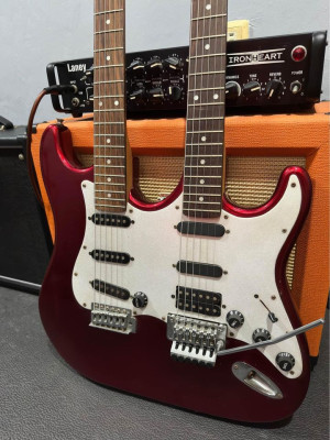 Double neck custom made Fender guitar (Mahogany wood body)