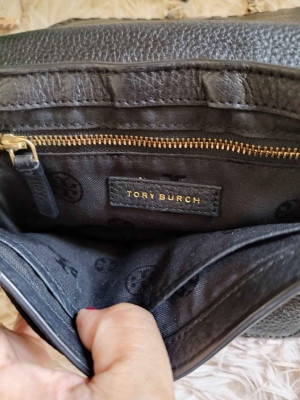Tory Burch Black Leather Marion Flap Cross-body Bag