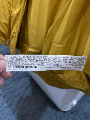 Authentic Zara TRF Yellow Puffer Jacket Hoodie