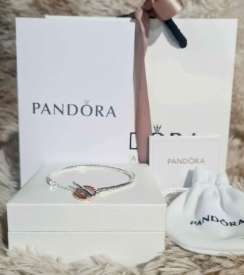 Signature Two-tone Logo T-Bar Snake Bracelet